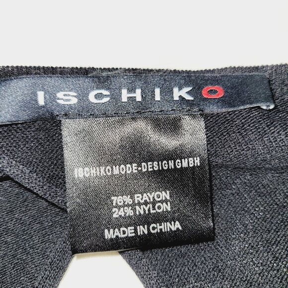 Ischiko Oska Sweater US 8 Black Open Back Tie Lagenlook Asymmetrical Slinky - Picture 7 of 11